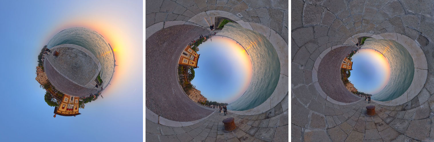3 different Tiny Planets from the one 360 photo 3 different Tiny Planets from the one 360 photo