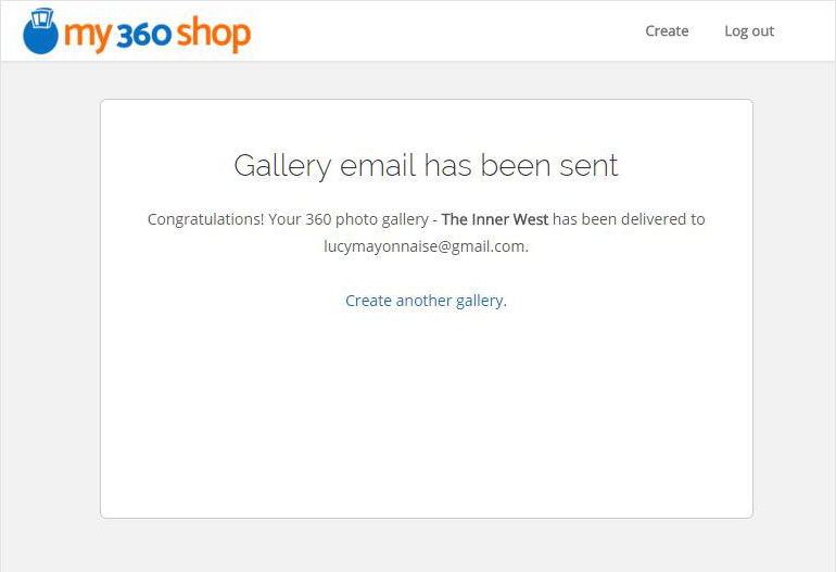 The gallery has been sent